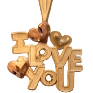 14 Karat Yellow/ Rose Gold "I Love You" Pendant #20169